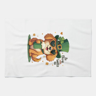 Vintage Wees Er Bij Met Bellen Aan Hond St. Patric Theedoek
