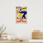 Vintage Wees geen voedselmaker voedselveiligheid Poster (Keuken)
