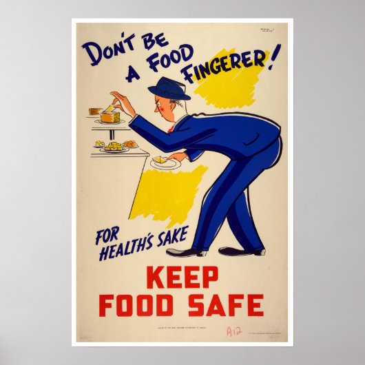 Vintage Wees geen voedselmaker voedselveiligheid Poster (Voorkant)