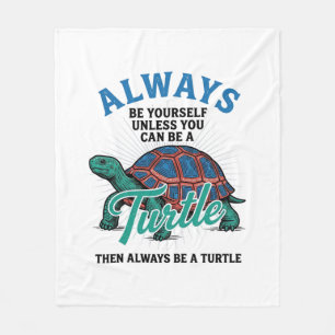 Vintage Wees Jezelf Schildpad Shirt Ontwerp_1 Fleece Deken