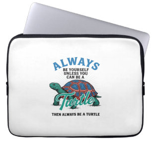 Vintage Wees Jezelf Schildpad Shirt Ontwerp_1 Laptop Sleeve