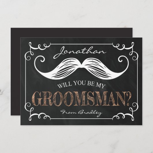 Vintage Wees mijn kamermannen | Groomsman Kaart (Voorkant / Achterkant)
