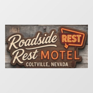 Vintage Wegrestaurant Motel Nevada Bord Kunst Raamsticker