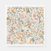 Vintage Weide Feest Bloemen Servet (Voorkant)