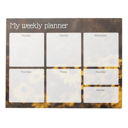 Vintage weide weekplanner notitieblok (Voorkant)