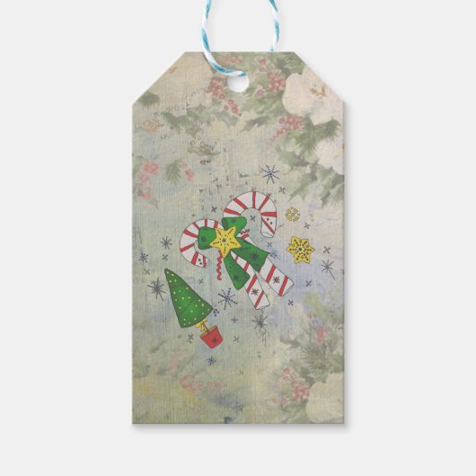 Vintage Weihnachten Cadeaulabel (Voorkant)