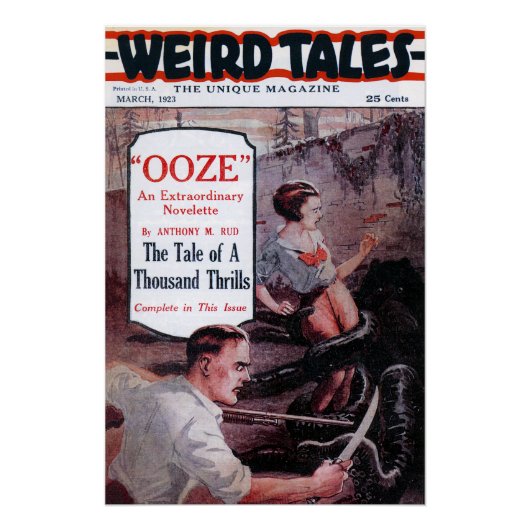 Vintage Weird Tales 1923 Ooze Cover Perfect Poster (Voorkant)