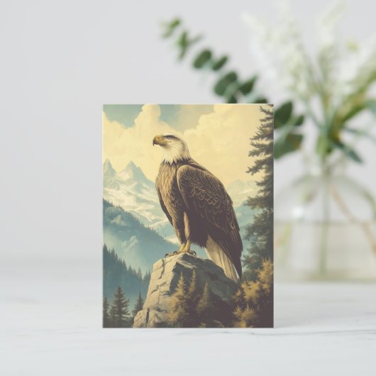 Vintage Weisskopfseeadler Alaska Postkarte Briefkaart (Staand voorkant)