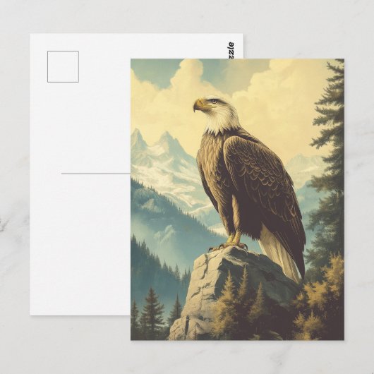 Vintage Weisskopfseeadler Alaska Postkarte Briefkaart (Voorkant / Achterkant)