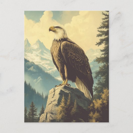 Vintage Weisskopfseeadler Alaska Postkarte Briefkaart (Voorkant)