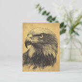 Vintage Weisskopfseeadler Portrait Raubvogel Briefkaart (Staand voorkant)