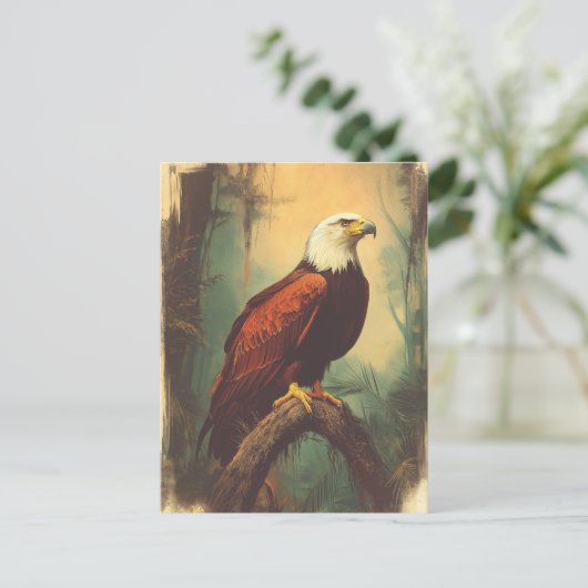 Vintage Weisskopfseeadler Postkarte Briefkaart (Staand voorkant)