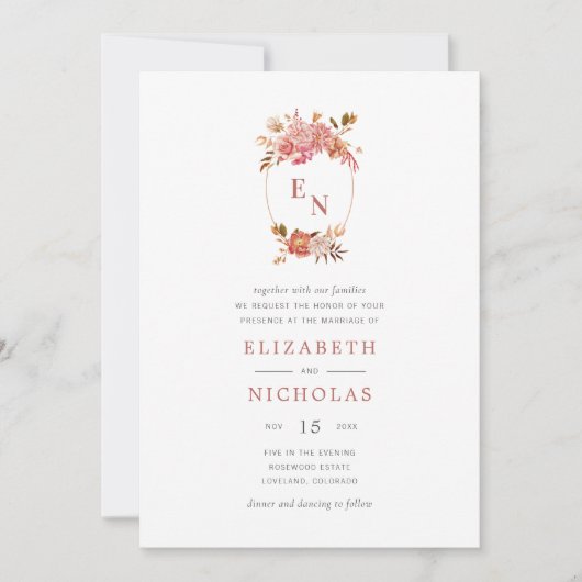 Vintage weke Waterverf Floral Wedding Kaart (Voorkant)