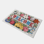 Vintage WELCOME Bloemen Housewarming Party Deurmat (Schuin)