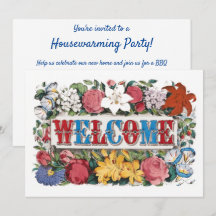 Vintage WELCOME Bloemen Housewarming Party 
