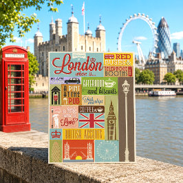 Vintage Welkom in Londen Briefkaart