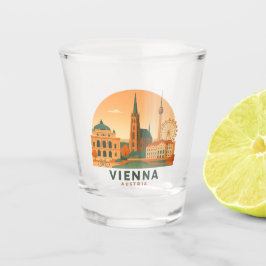 Vintage Wenen Oostenrijk Shotglas – Retro Reis Shot Glas