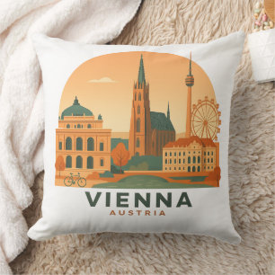 Vintage Wenen Oostenrijk Worpkussen – Retro Reizen Kussen