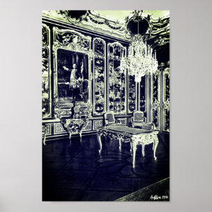 Vintage Wenen Schönbrunn-paleis Vieux Laque-zaal Poster