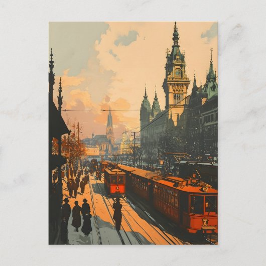 Vintage Wenen Winter Ansichtkaart Briefkaart (Voorkant)
