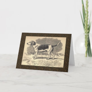 Vintage Wenskaart Beagle Kaart