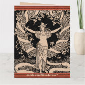 Vintage wenskaart met bloemenkrans kaart (Achterkant)