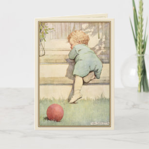 Vintage Wenskaart met de Zoete Illustratie van het Kaart
