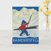 Vintage Wenskaart van de Zwitserse Alpen Kaart (Gele Bloem)