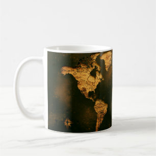 Vintage Wereldkaart Antieke Cartografie Kunst Koffiemok