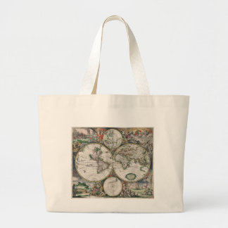 Vintage Wereldkaart Canvas tas