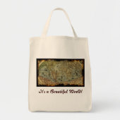 Vintage Wereldkaart Canvas tas (Voorkant)