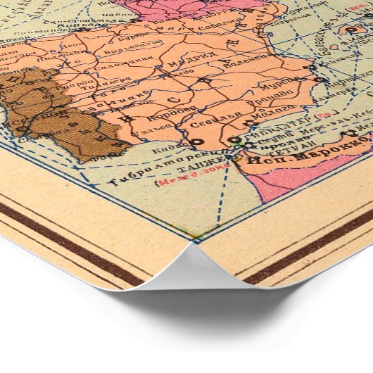 Vintage wereldkaart poster (Hoek)