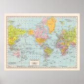 Vintage Wereldkaart Poster (Voorkant)