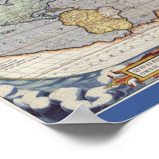 Vintage Wereldkaart Poster (Hoek)