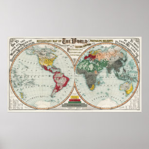 Vintage Wereldkaart Poster
