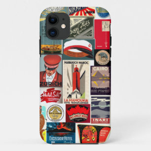 Vintage Wereldreiziger Bagage Labels voor Iphone5 Case-Mate iPhone Case