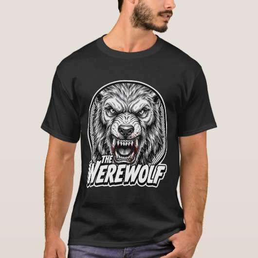 Vintage Werewolf Monster Graphic T-shirt (Voorkant)