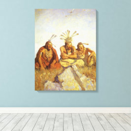 Vintage West, Guardians Oorlog of Vrede door NC Wy Canvas Afdruk