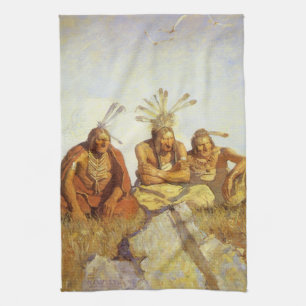 Vintage West, Guardians War or Peace van NC Wyeth Theedoek