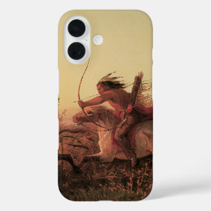 Vintage West, Indian Buffalo Hunt door Charles Wim iPhone 16 Hoesje