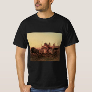 Vintage West, Indian Buffalo Hunt door Charles Wim T-shirt