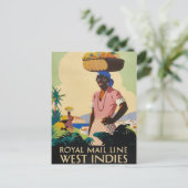 Vintage West Indies Travel Briefkaart (Staand voorkant)
