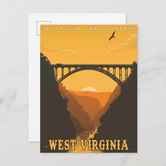 Vintage West Virginia Briefkaart (Voorkant / Achterkant)