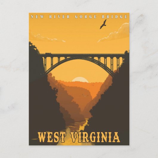 Vintage West Virginia Briefkaart (Voorkant)
