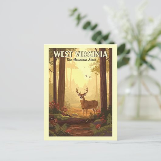 Vintage West Virginia Briefkaart (Staand voorkant)