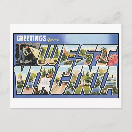 Vintage West Virginia Briefkaart (Voorkant)
