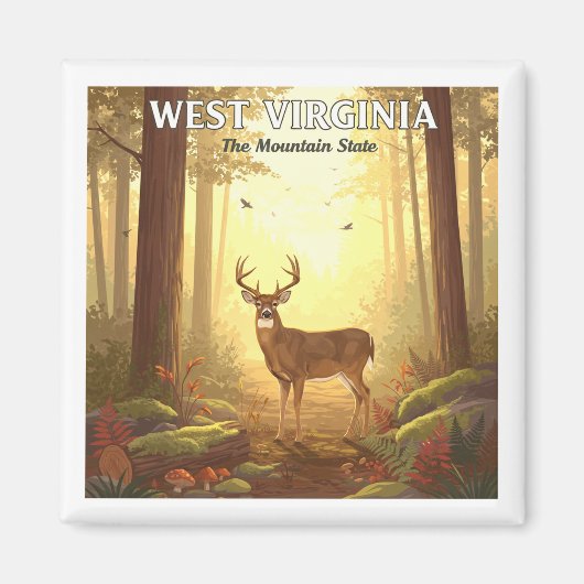 Vintage West Virginia Magneet (Voorkant)