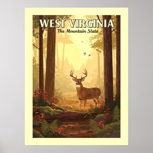 Vintage West Virginia Poster (Voorkant)