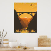Vintage West Virginia Poster (Keuken)