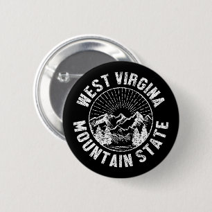 Vintage West Virginia Ronde Button 5,7 Cm